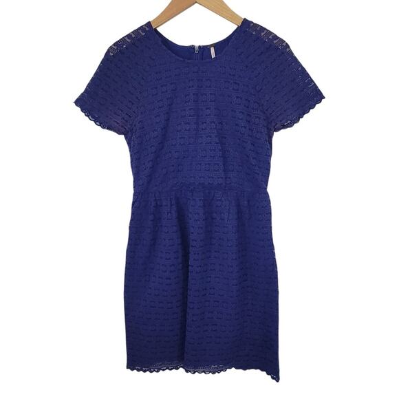 Free People- Women's Blue Lace Detailed dress- size 8 - Picture 3 of 11